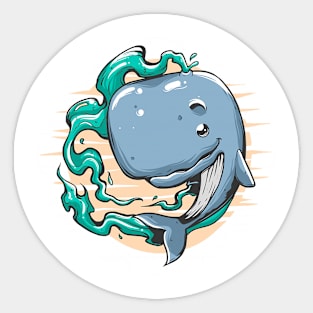 Cute ocean whale Sticker